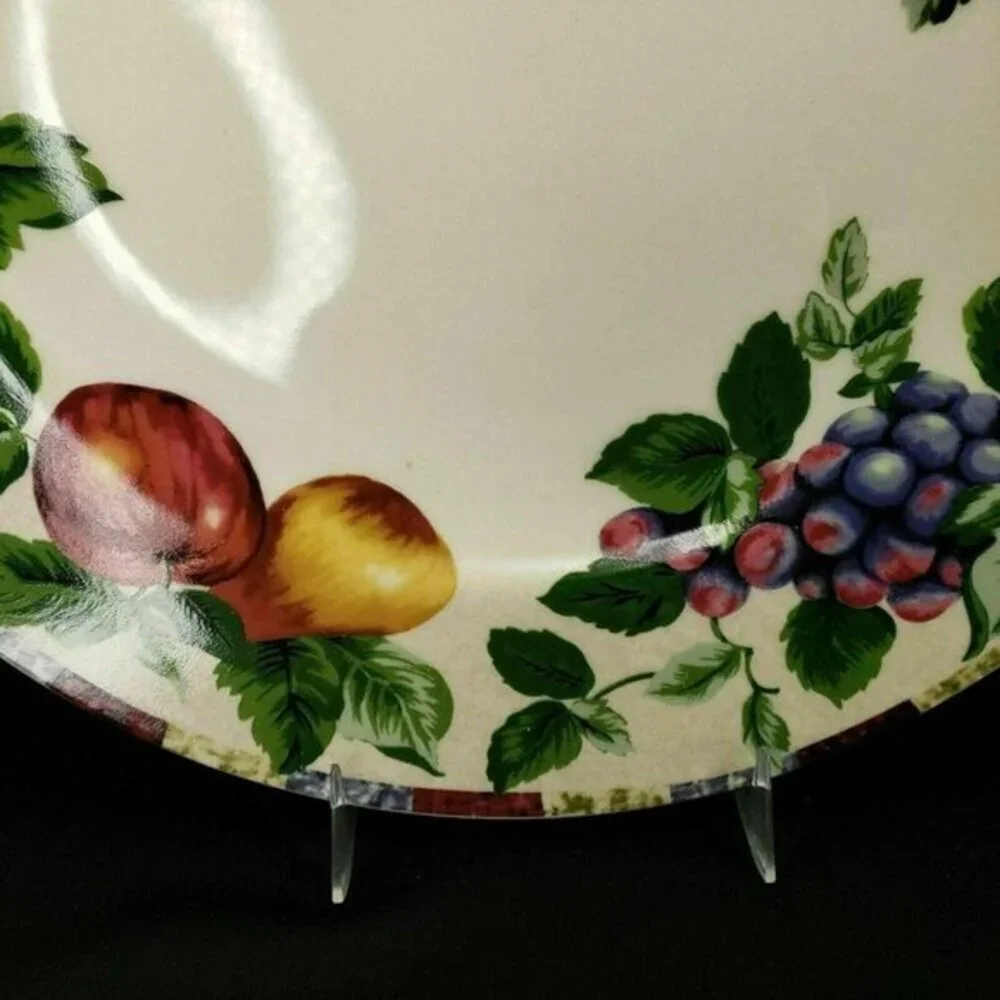 Sonoma Sakura Fruit Pattern Round Serving Platter‎ Crudite Cheese Cracker Plate